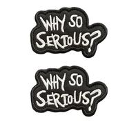 Why So Serious Embroidery Patch Accessories Hook & Loop Nylon Badge Funny Military Tactical Patch Applique for Clothing Hat Jacket Backpacks T-Shirt Jeans Baseball Cap Decoration Pack of 2
