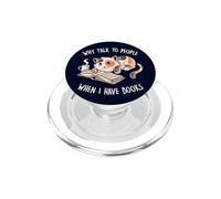 Why Talk to People when I Have Books Cute Reading Cat EduEly PopSockets PopGrip for MagSafe
