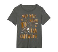 Why Walk When You Can Cartwheel Gymnastics Gymnast T-Shirt, Women's Plus, Asphalt Grey, 4X