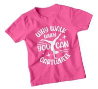 Why Walk When You Can Cartwheel Gymnastics Sports Girls T-Shirt Kids Graphic Tee Activewear Top 7-8 Years Fuchsia
