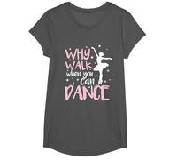 Why Walk When You Can Dance Love to Dance T-Shirt, Girls, Asphalt Grey, Medium