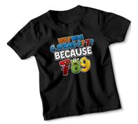 Why was 6 Afraid of 7? Because Humor Math Puns Unisex Kids T-Shirt Funny Number Riddle Joke Tee 9-11 Years Black