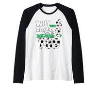 Why was 6 Afraid of 7 Funny Football 67 Number Maths Day Raglan Baseball Tee