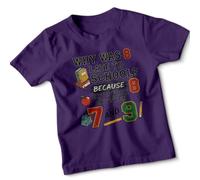 Why was 8 Late to School? Because 8 Got Stuck Between 7 and 9 Eighth Birthday Math Joke Kids T-Shirt Boys Girls Childrens Tee 9-11 Years Purple