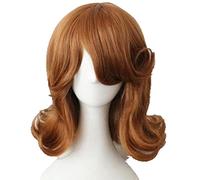Why Women Kill Cosplay Wig European and American Housewives Retro Golden Brown Short Curly Hair Wig