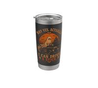 Why Yes Actually I Can Drive A Stick Halloween Ghost Driving Stainless Steel Insulated Tumbler