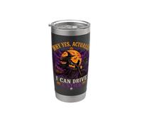 Why Yes Actually I Can Drive A Stick Halloween Witch Driving Stainless Steel Insulated Tumbler