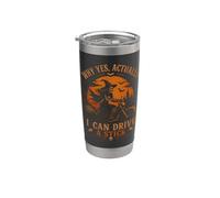 Why Yes Actually I Can Drive A Stick Halloween Witch Driving Stainless Steel Insulated Tumbler