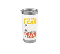 Why Yes I Can Drive A Stick Halloween Witch Stainless Steel Insulated Tumbler