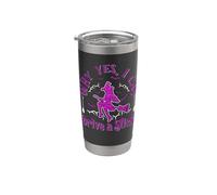 Why Yes I Can Drive A Stick Scary Funny Halloween Witch Stainless Steel Insulated Tumbler