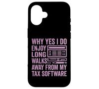 Why Yes I Do Enjoy Long Walks Away from My Tax Software Tax Case for iPhone 16