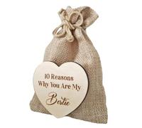 Why You Are My Friend Wooden Box - Wood Heart Tokens, Why You Are My Friend Wooden Box, Reasons Why You Are My Friend Gift, Portable 10 Reasons Why You Are My Bestie Jute Bag for Friends Boys Girls