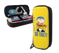Why You Do That SML Movie Jeffy Pencil Case Brown Leather Pen Bag Student Stationery Pouch Holder Organizer for School Office Supplies for Kids Teen A