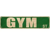 WHYATT Metal Tin Sign GYM ST Funny Vintage Sign Retro Metal Signs for Bedroom Kitchen Garden Wall Bar Club Coffee Home Decor 6x16 Inch