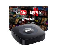 WhyBox Wireless Carplay Adapter with Netflix/YouTube Ai Box for iPhone & Android Auto Supports TF Card Plug & Play Car Play Video Entertainment Box Fits for OEM Wired CarPlay Cars