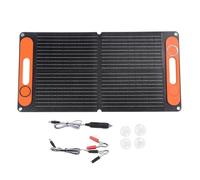 Whychstore 80W Folding Monocrystalline Solar Panel Kit with Dual USB and 12V DC Output, Portable Handle Design for Camping Outdoor Travel, Compatible with Car Battery Charging