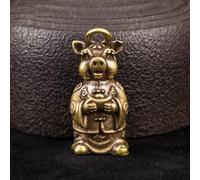 Whychstore Antique Crafted Copper For Zodiac Sculpture, Handmade Brass Animal Statue (Pig)