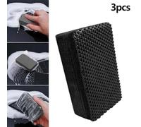 Whychstore Car Clay Bar Pad Sponge Block, 3-Pack Black Wax Polish Eraser for Car Body Cleaning, Compatible with Water or Wash Lubricant