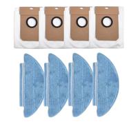 Whychstore Dust Bags and Mop Cloths Kit, Compatible with Lubluelu SL60D SL61 SD80 Robot Vacuum, Nonwoven Fabric Replacement Parts with Cleaning Rags