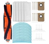 Whychstore For Everybot Q5 Robot Vacuum Replacement Parts, Main Brush Side Brush Filter Mop Cloth Dust Bag, 17 or 28 Pieces Accessory Kit