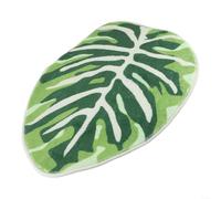 Whychstore Green for LEAF Design Microfiber Bath Mat, Imitation Cashmere Floor Mat, Decorative Floor Mats, For Kitchen Bedroom 40X60cm