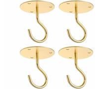 Whychstore Iron Wall and Ceiling Hanging Basket Hook for Plants, Clothes, or Decor - Heavy-Duty Black/White/Silver/Gold/Bronze, 4-Pack, 6.5 x 2.8 x 7.5 cm