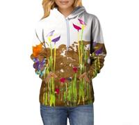 Whychstore Loose Women's 3D Graphic Sweatshirt Pullover Hoody Fashionable Street Style Cotton Blend Holiday Club Wear Sizes S to XXXXL