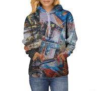 Whychstore Loose Women's 3D Graphic Sweatshirt Pullover Hoody Fashionable Street Style Cotton Blend Holiday Club Wear Sizes S to XXXXL