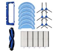 Whychstore Main Brush, Side Brushes & Filter Kit for Cecotec Conga 990 Vital and 999 Vital Robot Vacuums, 1 Roller Brush + 6 Side Brushes + 6 Mop Cloths, Replacement Parts Set