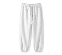 Whychstore Men's Waffle Sweatpants Loose for Fit Joggers with Drawstring Waist for Casual Lounge Wear - Solid Black Grey White M-5XL
