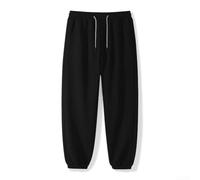 Whychstore Men's Waffle Sweatpants Loose for Fit Joggers with Drawstring Waist for Casual Lounge Wear - Solid Black Grey White M-5XL