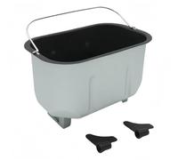 Whychstore Non-Stick Bread Machine Pan, Aluminum Alloy Bucket with 2 Kneading Paddles, Replacement Part for Home Baking, Black