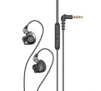 Whychstore Professional Gaming Earbuds HiFi In-Ear Monitor with Volume Control - Noise Isolating Wired Headphones for Musician - 1.2M Cord Silver(Black)