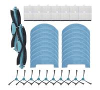 Whychstore Replacement Parts Kit for Lubluelu L15, BPMIO B15 & B15 Plus Robot Vacuum, Includes 2 Roller Brushes 10 Side Brushes 16 Mop Cloths 14 Filters