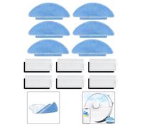 Whychstore Robot Vacuum Cleaner Mop Cloth and Filter Set for Lubluelu Models, 6-Pack Mop Pads + 6-Pack Filters, Compatible with Hard Floors, Carpets and Pet Hair
