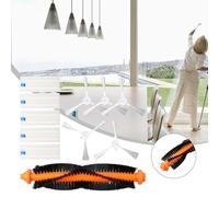 Whychstore Side Brushes and Filter Kit for Roborock X-Plorer Series 20/40/45 Vacuum Cleaners, 1 Main Brush + 10 Side Brushes + 5 Filters, Compatible with RR687, RR7275, RR8227, RR8275, RR8277 Models