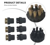Whychstore Steam Cleaner Brush Head Replacement Set, 3-Pack Brass + 3-Pack Nylon Brushes for Steam Mop, 4 x 3 cm (1.6 x 1.2 in) Durable Cleaning Accessory