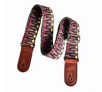Whychstore Stylish Ukulele Strap in Ethnic Style, Adjustable Polyester Webbing for Beginners and Adults (Red)