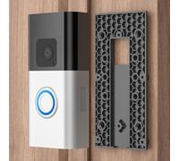 Whychstore Video Doorbell Holder Compatible with Ring Doorbell 3/3 Plus/4/Battery Plus Pro, No Drill Mount with Strong Adhesive Tape, Weather Resistant Black Bracket