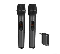 Whychstore Wireless Microphone System,Dual-Channel 2.4GHz System Noise Reduction For Karaoke,Church And Events,6.35mm Receiver,Black