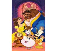 WHYCJXWL Diamond Art Kits for Adults and Kids, Full Drill Round Rhinestone Paint with Diamonds, Beauty and The Beast DIY 5D Diamond Painting (12X16 Inch)