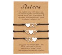 WHYCNJL 3 Piezas Pulseras de la Amistad, Amigas, Mejor Amiga, Amistad, Bff, Bestie, Corazón a Juego, Pulseras De Larga Distancia, Regalo Para Adolescente, Niñas, Mujeres
