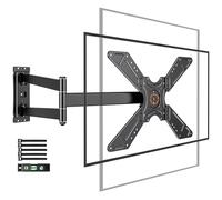 WHYFONE TV Wall Bracket Mount for 32-75 Inch TVs, Long Reach 850mm TV Wall Bracket, 180° Rotation Landscape to Portrait Corner TV Wall Mount Bracket Holds up to 50kg max. VESA 600x400mm