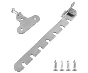WHYHKJ 1 Set Window Restrictor Latch 7-Card Small Hole Limiter Stainless Steel Security Lock Window Latch Anti Falling Wind Hook Wind Brace Adjustable Window Safety Lock for Various Doors and Windows