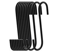 WHYHKJ 10pcs 6" Black Antistatic Coating Steel Hanging Hooks Heavy-Duty S Hooks Home Storage Organizers Accessories