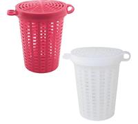 WHYHKJ 10PCS Plastic Fish Bait Cage Trap 5 red and 5 White 3.27 x 2.36 x 1.77 inches Lobster EEL Glow in The Dark Fish Bait Cage