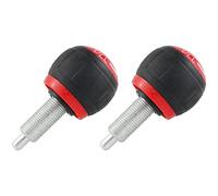 WHYHKJ 2PCS M16 Pull Pin Spring Pins Fitness Equipment Latch Handle M16 Fitness Pop Pull Pin Knob Release Synthetic Cardboard Handle Exercise Spare Accessory, Black Red Silver