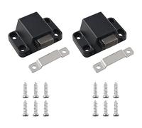 WHYHKJ 2Sets Kitchen Cabinets Push Latch&Lock Heavy Duty Touch Latch and Catch Self Closing Push to Open Door Latches Hardware for Drawers Small Tip On RV Closure Press to Release