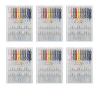 WHYHKJ 6 Boxes Mini Pre Threaded Needle Kit Handy Home and Travel Quick Fix Sewing Kit Each Box with 10 Pieces