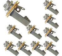 WHYHKJ Set of 10 Guitar Mono Input Jacks 6.35mm Plastic Sheet Mic Socket Long Mono Bass Jack with Nut and Washers For Replacement of Electric Guitars Speakers Footswitch Damage Jacks